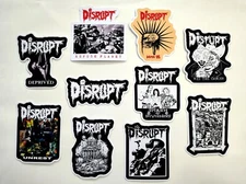 Disrupt Vinyl Sticker Lot (10 Stickers) crust punk nausea dystopia doom crass oi