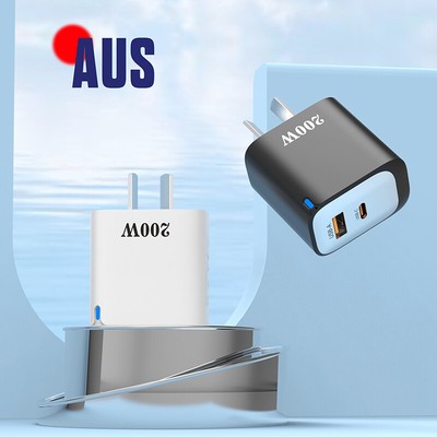 200W USB Type-C Phone Charger With Indicator Light USB-C Fast Charging Power