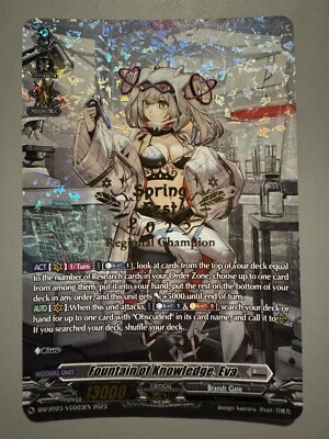 CARDFIGHT VANGUARD FOUNTAIN OF KNOWLEDGE EVA SPRING FEST 2023 REGIONAL CHAMPION