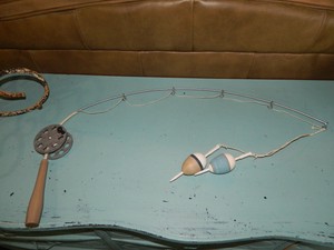 Handmade Wood Rod And Reel Fishing Pole Wall Decor Ebay