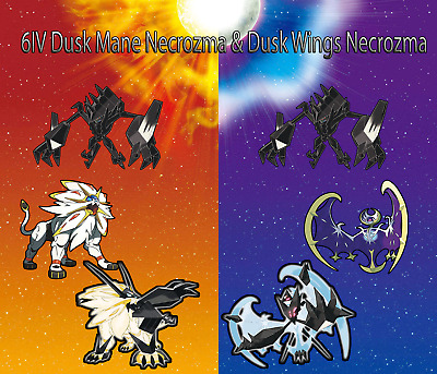 Pokemon Sword and Shield Dawn Wings Dusk Mane Necrozma 6IV-EV