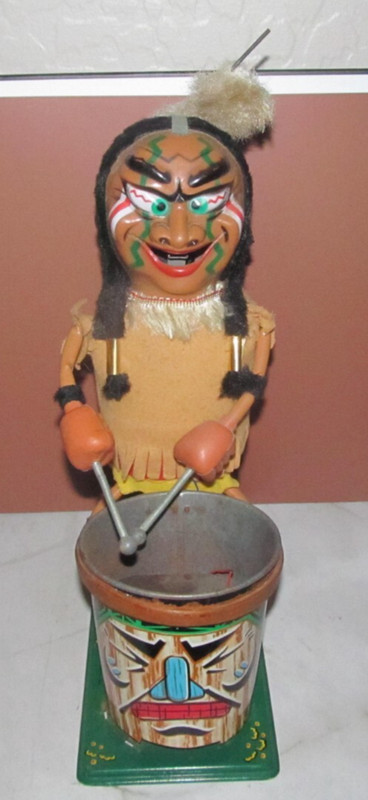 LOUIS MARX "NUTTY" MAD INDIAN DRUMMER TIN LITHO TOY FOR PARTS AS-IS NOT WORKING