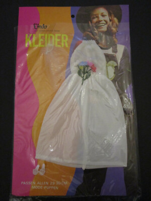 346)ALTES VINTAGE LINDA KLEIDER OUTFIT VOGUE FASHION DOLLS U.A. 29CM MODEPUPPEN 