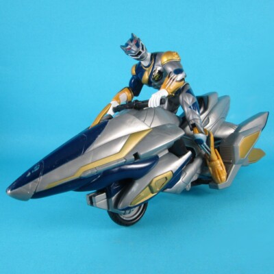 Power Rangers Lot Wild Force Rider Lunar Wolf Figure + Motorcycle 2001 Bandai