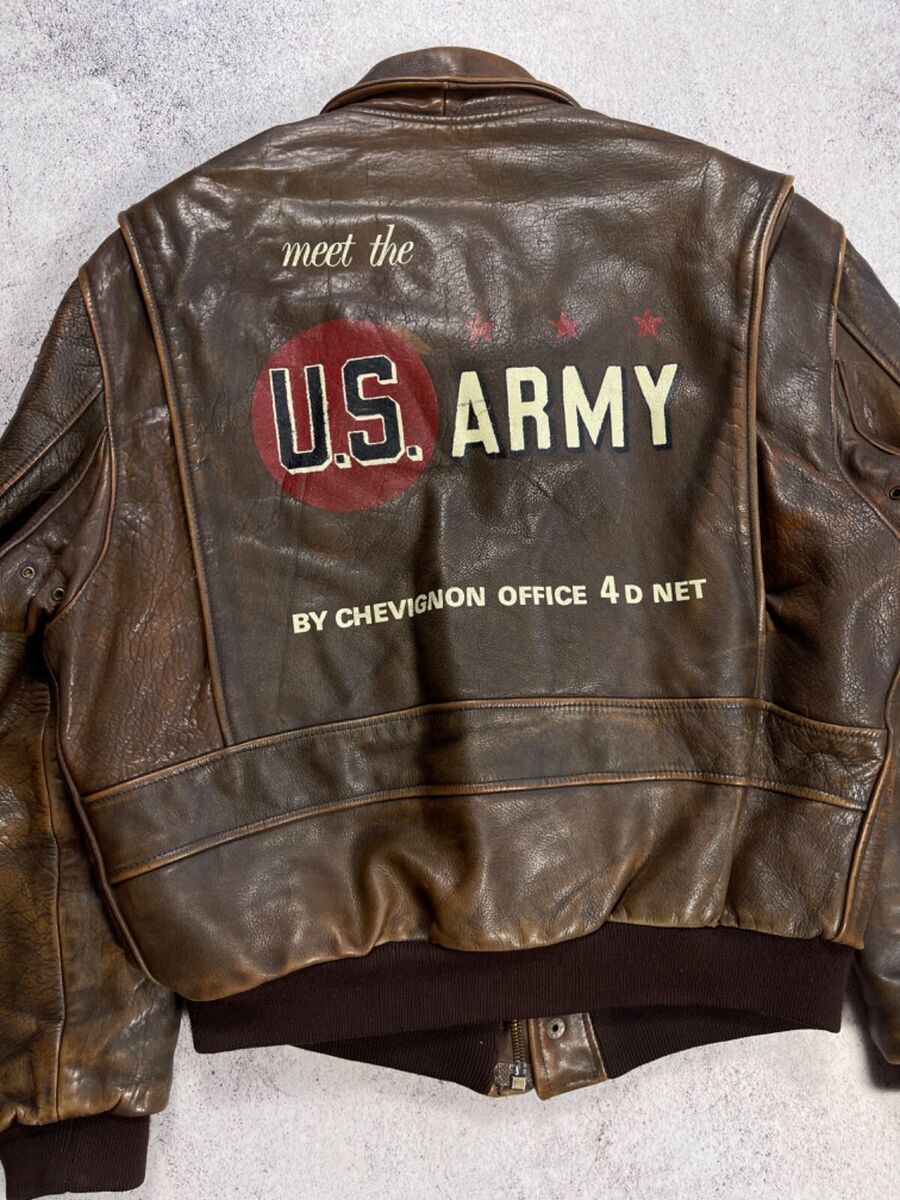 Chevignon Vintage 80s' Leather AirFlyte Jacket A2 US.ARMY Chevignon Vintage 80s' Leather AirFlyte Jacket A2 US.ARMY
