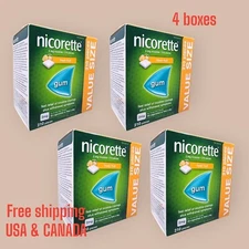 Nicorette Nicotine  Gum 2mg 840 Pieces Fresh Fruit 4 Boxes Value Size EXP 2027