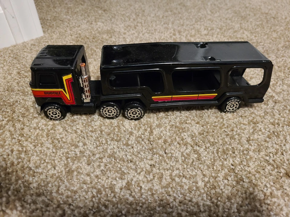 LOTE DE 5 CAMIONES Y REMOLQUES DIECAST ERTL & BUDDY L VINTAGE AÑOS 80 Foto 3 de 4