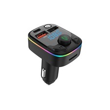 Bluetooth 5.3 FM Transmitter for Car MP3 Player Hands-Free USB Fast Charger LED
