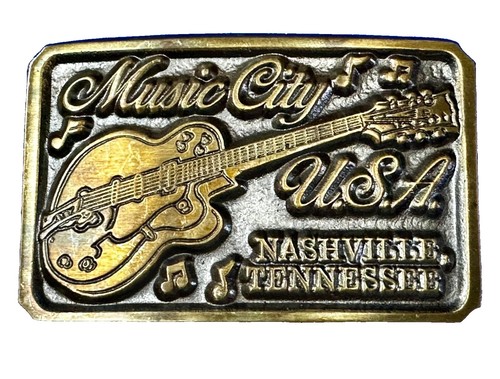 Boucle De Ceinture En Laiton Vintage Années 70 - Motif Groupe CHICAGO - Occasion