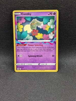 comfey pokemon card Colorless Spinning Attack (30) Weakness Metal 2 Retreat Cost Pokemon Trading Card Game Stellar