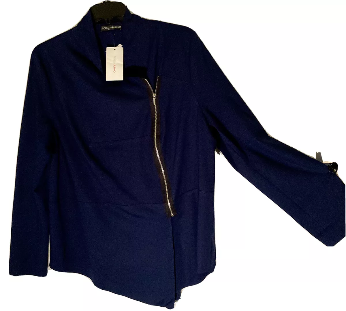 NWT Fiorella Rubino Miroglio Group Italy Navy Viscose Blnd Moto
