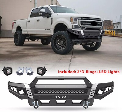 Steel Front Bumper+Bull Bar+Side Wings for 2017-2025 Ford F-250 F-350 Super Duty