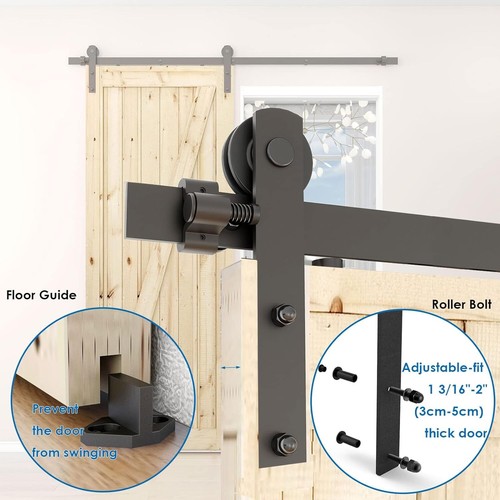 6 Feet Heavy Duty Sturdy Sliding Barn Door Hardware Kit -Smoothly and Quietly - Picture 6 of 6