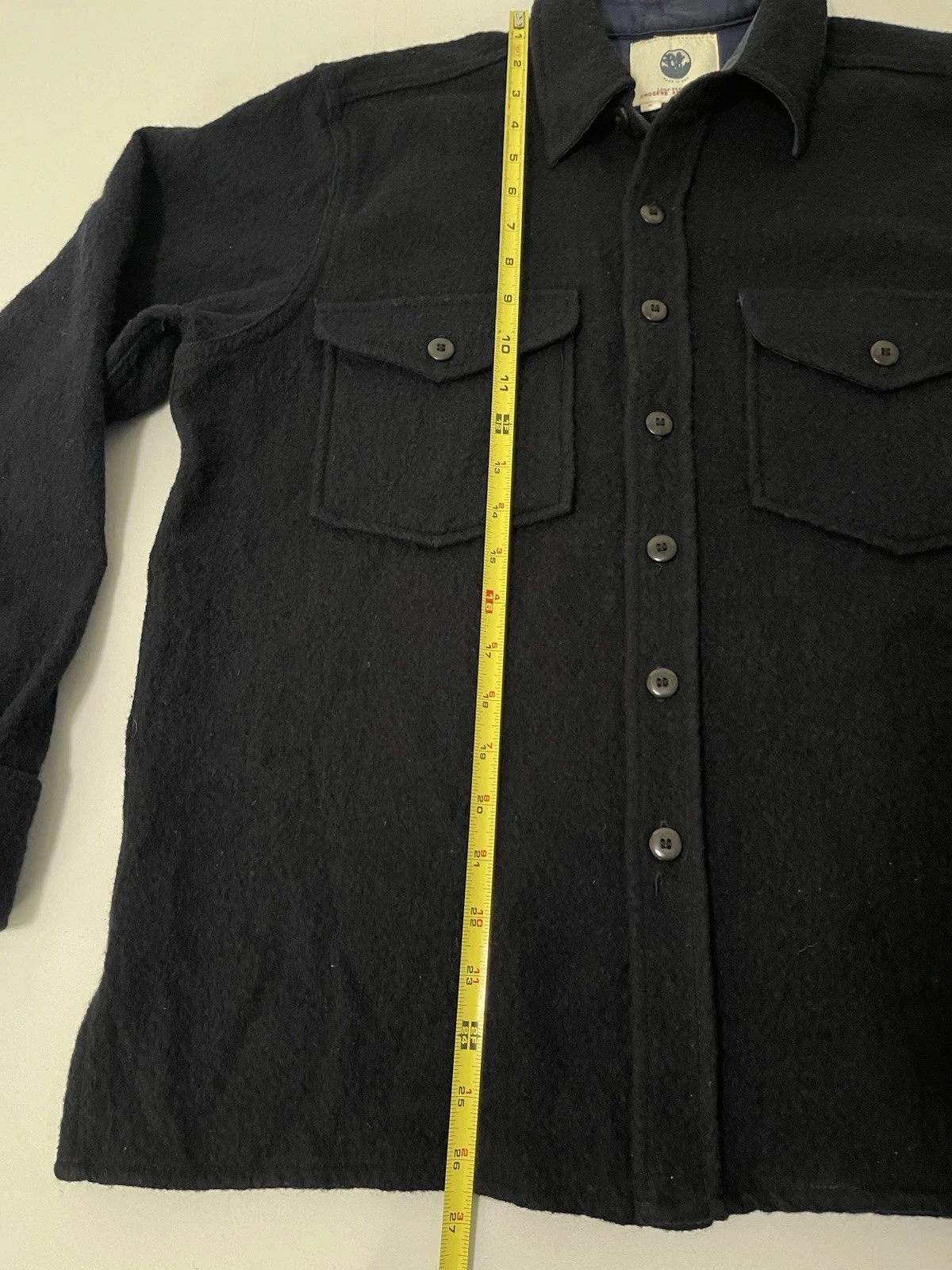 Imogene + Willie CPO Overshirt Small Black Shacket Shirt Jacket 100% Wool - product detail image 5