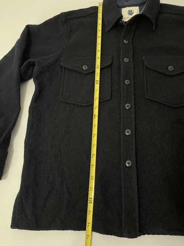 Imogene + Willie CPO Overshirt Small Black Shacket Shirt Jacket 100% Wool image 5