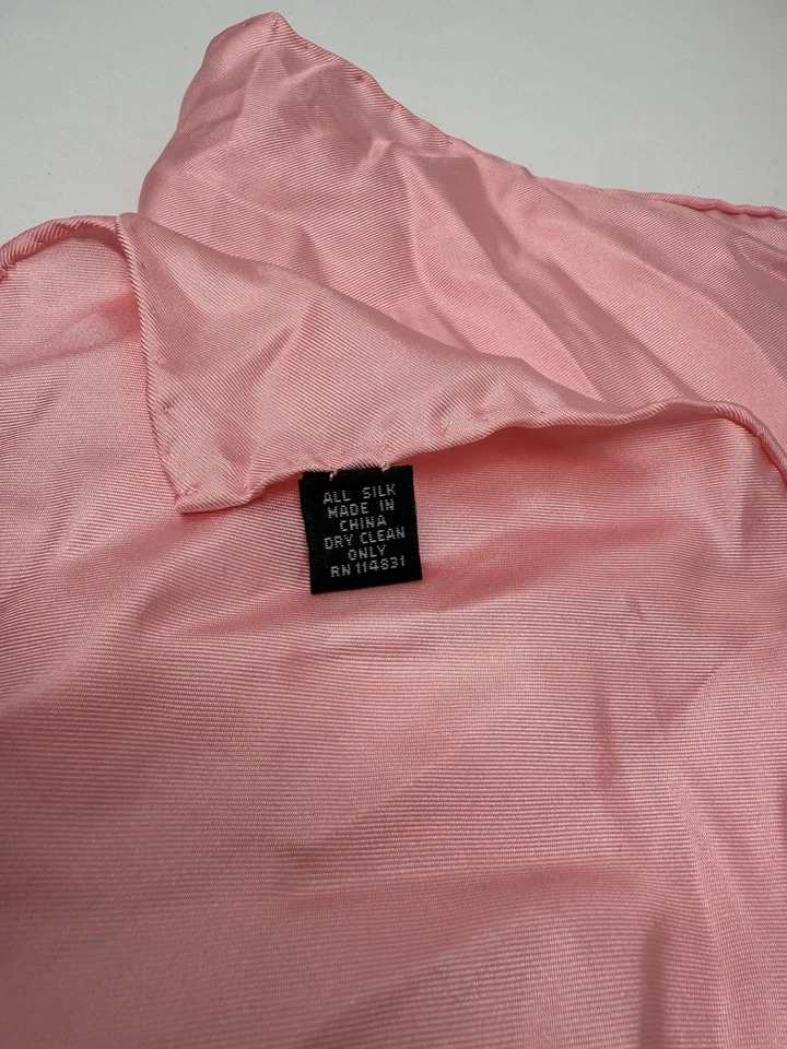 Pink 100% Silk Handkerchief 15x15in Made in Mexico - Image 4 of 4