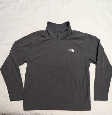 The North Face Men's Charcoal Gray Textured Fleece 1/4 Zip Pullover Size XL