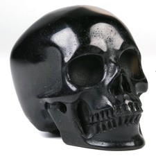 2.0" Black Obsidian Carved Crystal Skull, Realistic, Crystal Healing