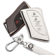 HEJMIN for Lexus Key Fob Cover 4-Button Smart Key, White