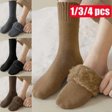 Men Women Thick Furry Socks Winter Warm Thermal Heated Plush lining Socks Boot