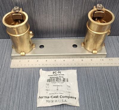 Perma-Cast - Metal Channel Set 4'' Anchor Socket Cups 8'' Center Distance Bronze