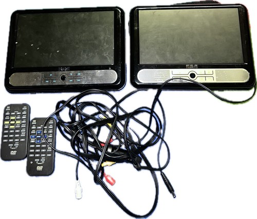 2 lettori DVD LCD mobili RCA Twin 9" - nero DRC6296 con cavi borsa + telecomandi