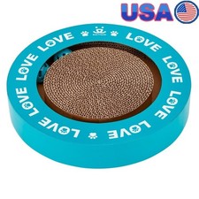 Interactive Cat Scratcher Toy Round Track W/ Spinning Ball Catnip Included New