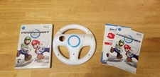 Mario Kart Wii With Nintendo OEM Steering Wheel Complete Manual Tested