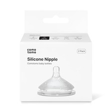 Comotomo Silicone Replacement Nipples for Baby Level 1, Slow Flow, 0-3 Months