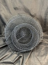 Collapsible Wire Fishing Basket Live Fish Keeper 16" Durable 2 Metal Mesh Trap