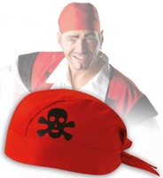 Fasching Piraten Kopftuch Bandana Rot