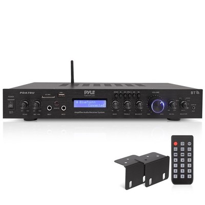 Pyle 5 Channel Rack Mount Bluetooth Amplifier Receiver - Home Theater Black 