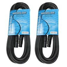 2 Pack 3 pin Male to Female XLR Cable with Black Straight connectors 35 FT Fo...