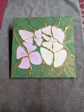  Leinwand Acrylbild Blütenblätter  Unikat.