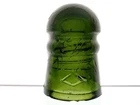 BRIGHT YELLOW GREEN DIAMOND CANADA Glass Telephone Pony Insulator