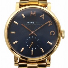 Y0108 MARC by MARC JACOBS Baker Watch Quartz Smoseco Navy Dial Logo Gold MBM3330