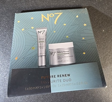 NIB No7 Future Renew Damage Reversal Serum  50ml Day Cream SPF 25 Sunscreen Set