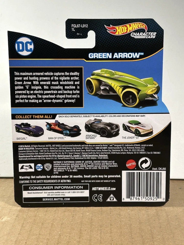 Hot Wheels Character Cars DC Green Arrow VHTF - Image 3 of 3