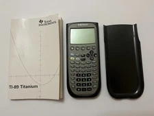 Texas Instruments TI-89 Titanium Graph Calculator Manual & Cover Tested Works