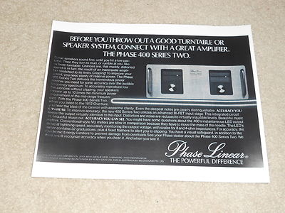 Phase Linear 400 II Amp 1979 Ad, 1 Page, Artikel, Schöne, Bob Carver Design