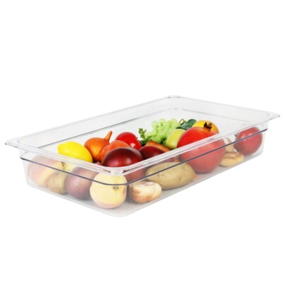 Klar Polycarbonat GN 1/1 Gastronormbehälter Restaurant 325Hx530Bx100Tmm