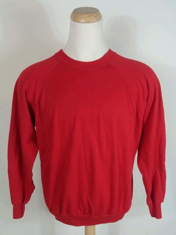 【Paragraph】22FW★ Team 08 Raglan Sweatshirt No.042 Rare Vtg 80s Thin JE Morgan Red Blank Sweatshirt Raglan XL