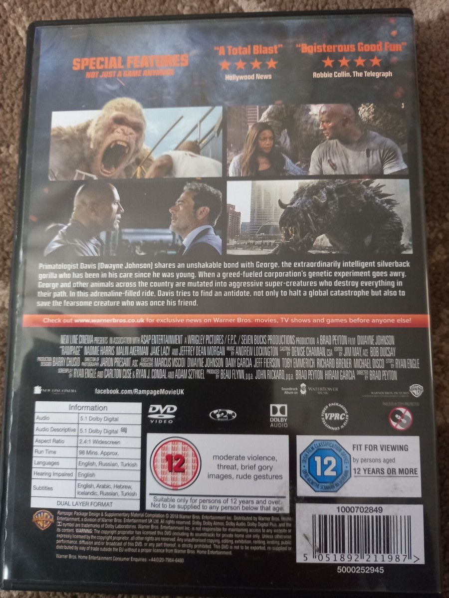 RAMPAGE DVD DWAYNE JOHNSON | eBay