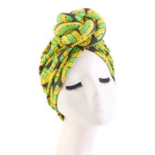 African Printed Twisted Knot Flower Hat Women Muslim Head Wrap Turban Hijab Cap
