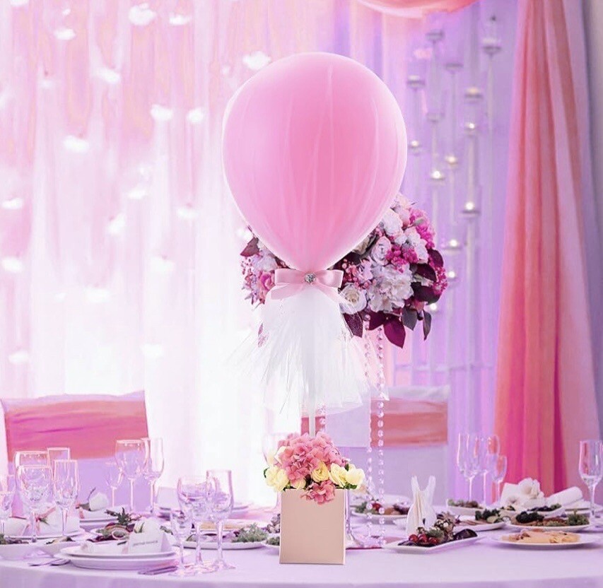 Pink Tulle Tutu Balloons with Candy Box for Baby Shower