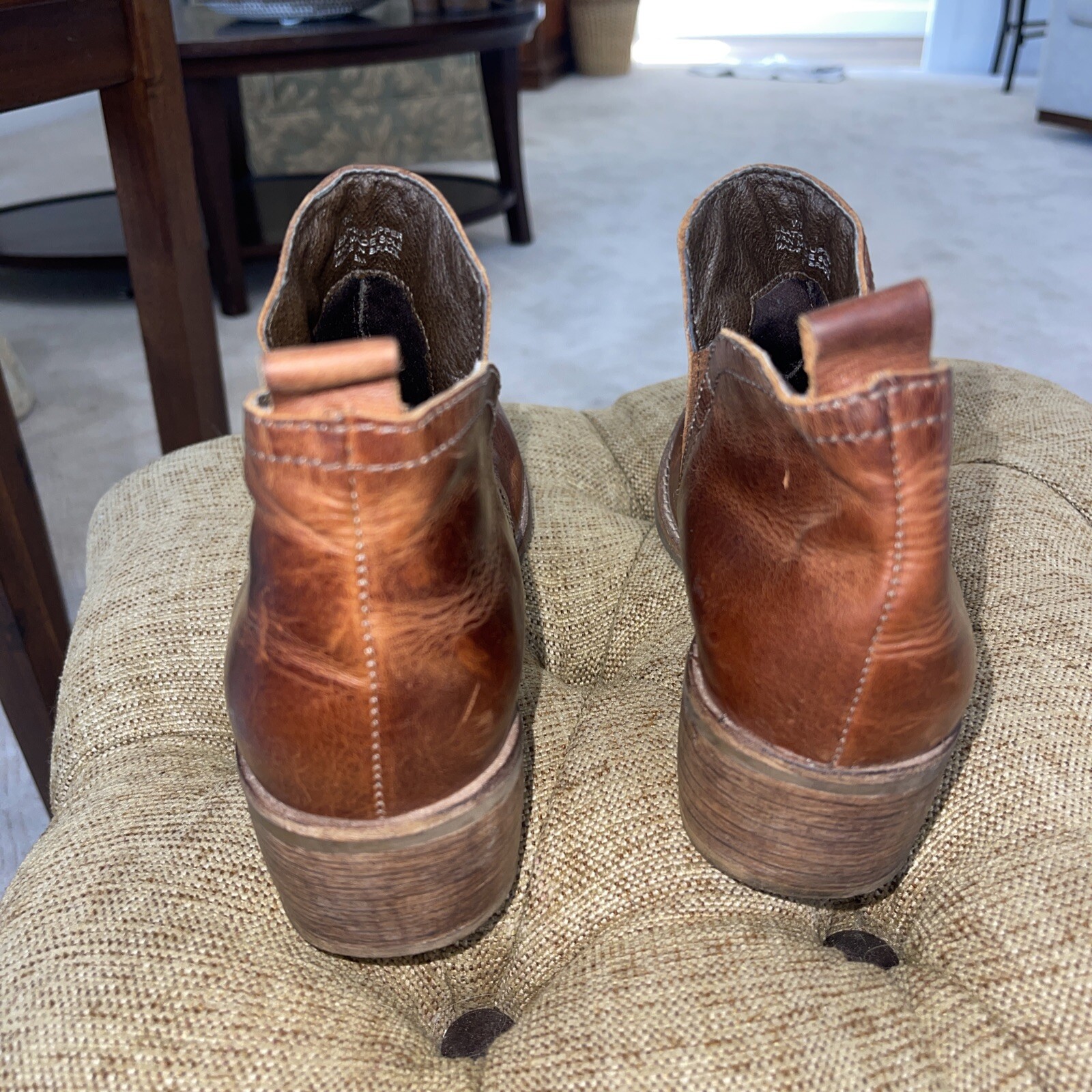 Matisse Brown Leather Booties Sz 8 Boots Distressed Yellowstone Boho Brazil Prep