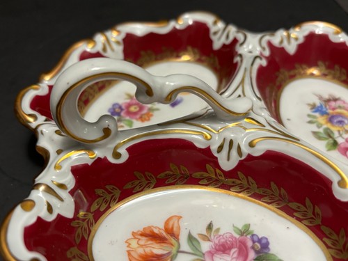 Vintage JLMenau 3 Section Dish w/Handle Graf Von Henneberg Porzellan Germany - Imagen 6 de 12