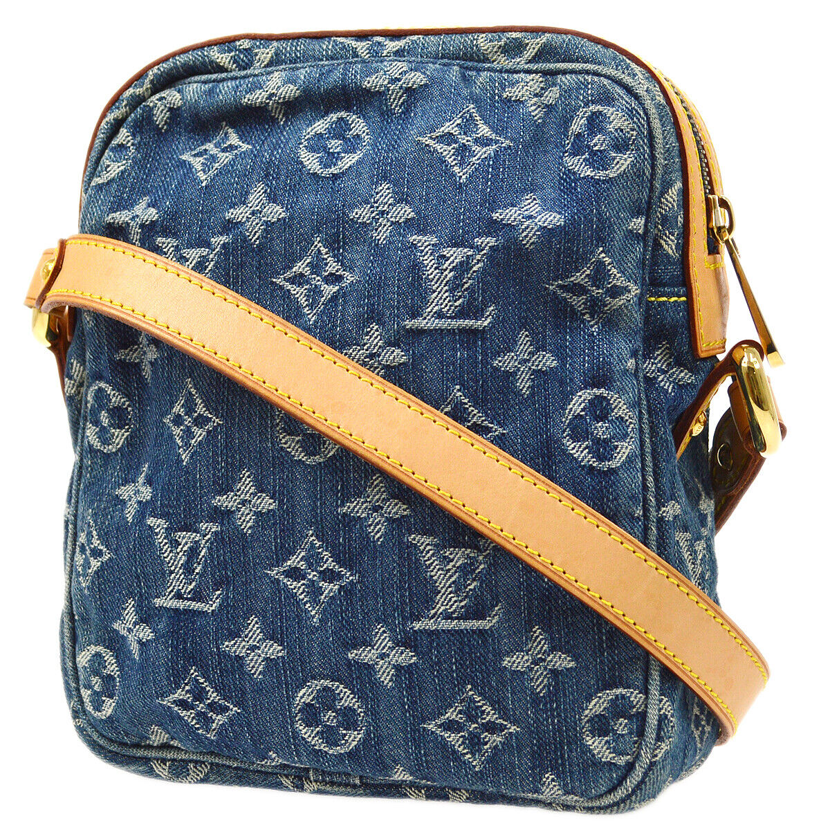 Louis Vuitton Denim Crossbody Camera Bag in Blue