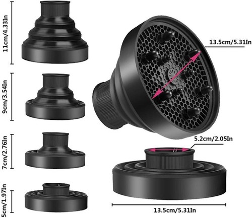 Universal Faltbar Silikon Haartrockner Diffusor Aufsatz für Reisen - Bild 6 von 8