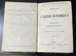 SCHOKOLADE MENIER BUCH DIE WIRTSCHAFTLICHE ZUKUNFT AUTOR EMILE JUSTIN 559 SEITEN VON 1876